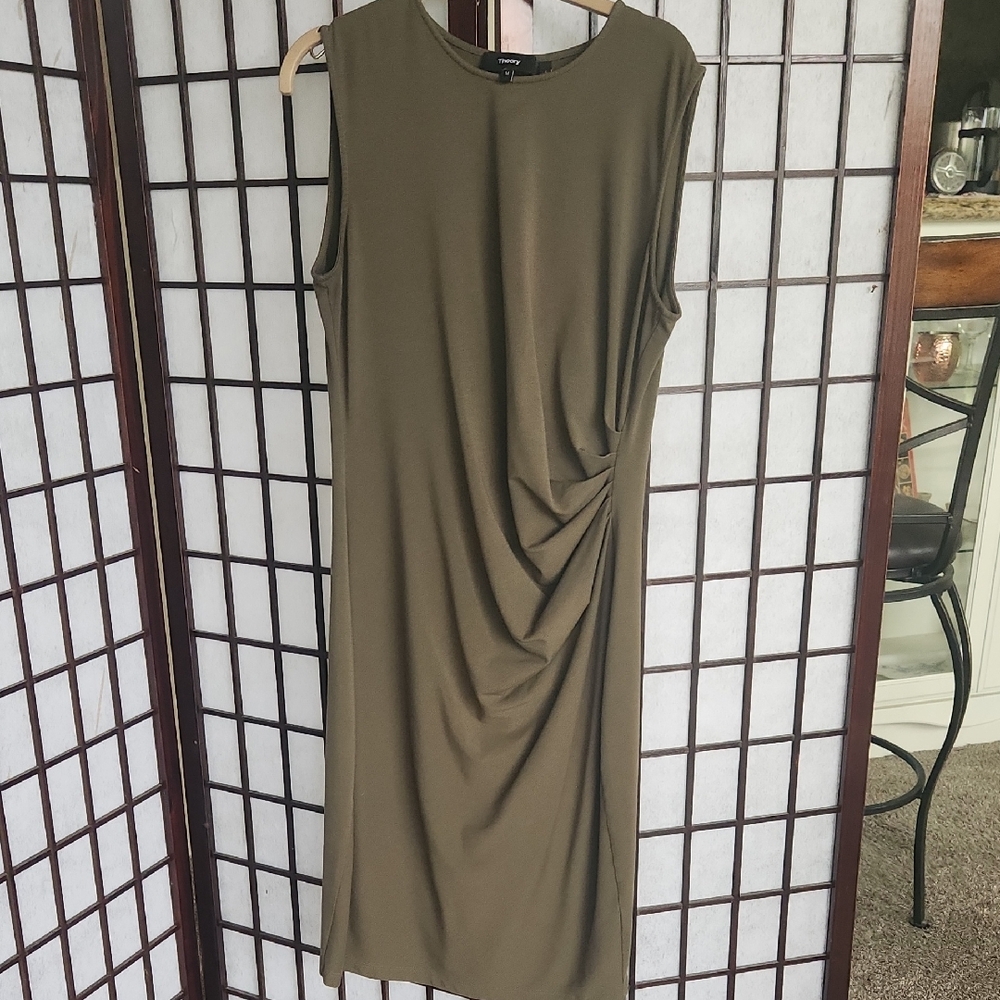 Theory Olive Green Sleeveless Dress